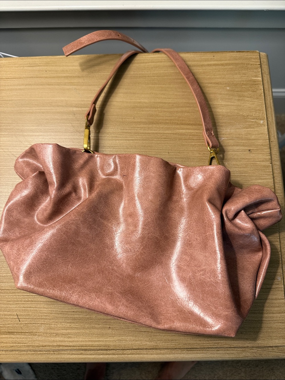 Anthropologie Jory Clutch or Shoulder Bag Metallic Brown